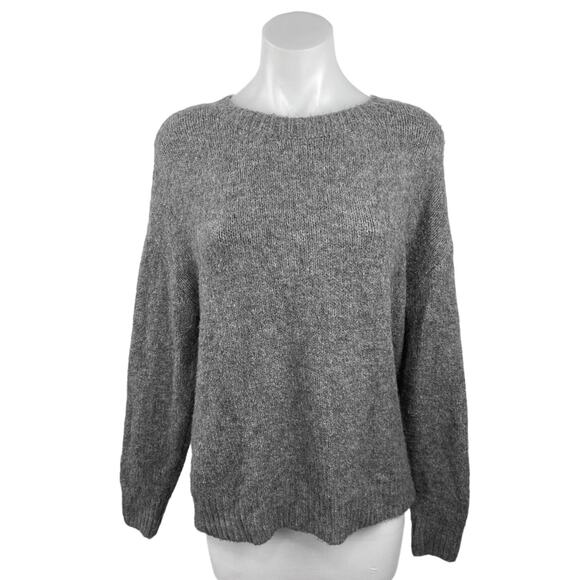 Express Women's Gray Pullover Long Sleeve Crew Neck Knitted Sweater Top Size S - Picture 1 of 4